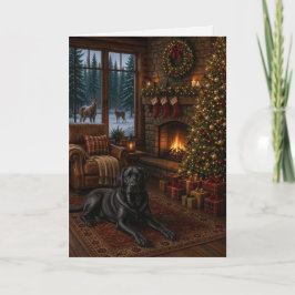 Svart Labrador Retriever Julkort Kort