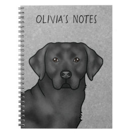 Svart Labrador Retriever Lab Hund Anpassat Namn Gr Anteckningsbok