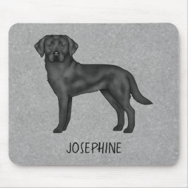 Svart Labrador Retriever Lab Hund Anpassat Namn Gr Musmatta