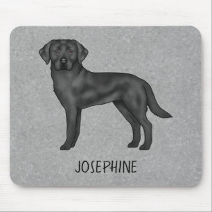 Svart Labrador Retriever Lab Hund Anpassat Namn Gr Musmatta