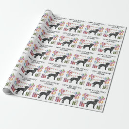 Svart Labrador Retriever Lab Hund Färgglad Födelse Presentpapper