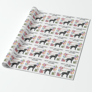 Svart Labrador Retriever Lab Hund Färgglad Födelse Presentpapper
