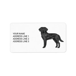 Svart Labrador Retriever Lab Hund och Anpassad Tex Adressetikett