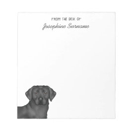 Svart Labrador Retriever Lab Hund Personligt Namn Anteckningsblock