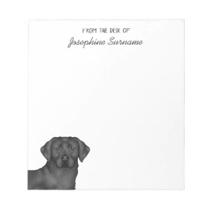 Svart Labrador Retriever Lab Hund Personligt Namn Anteckningsblock
