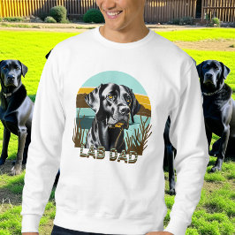 Svart Labrador Retriever | Labbpappa Lång Ärmad Tröja