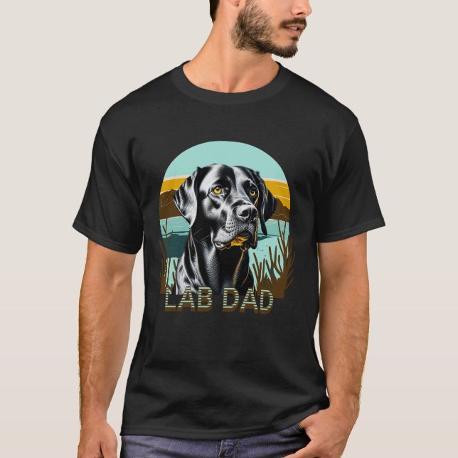 Svart Labrador Retriever | Labbpappa T Shirt (Framsida)