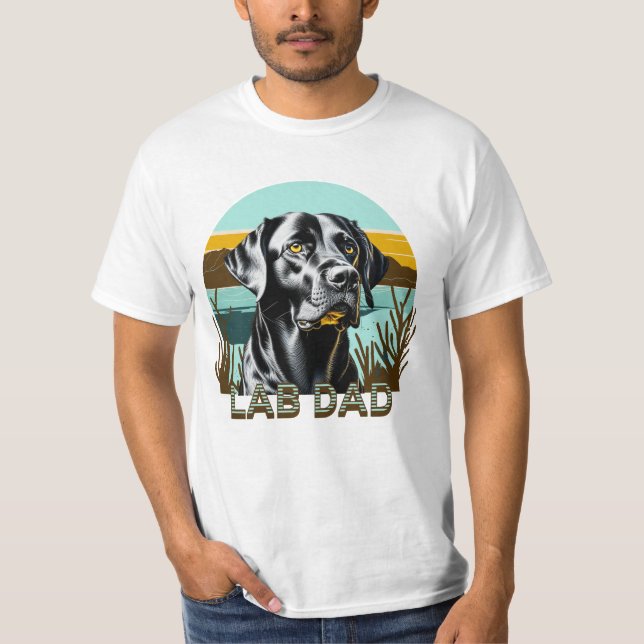 Svart Labrador Retriever | Labbpappa T Shirt (Framsida)