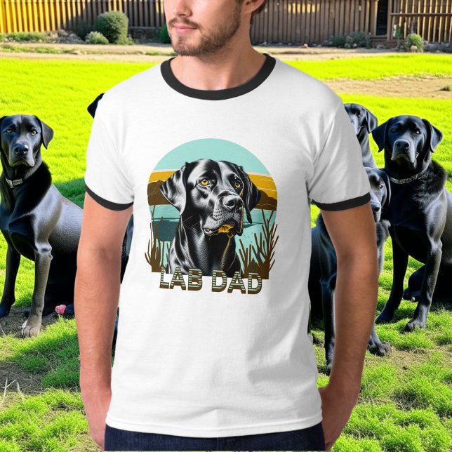 Svart Labrador Retriever | Labbpappa T Shirt (Skapare uppladdad)