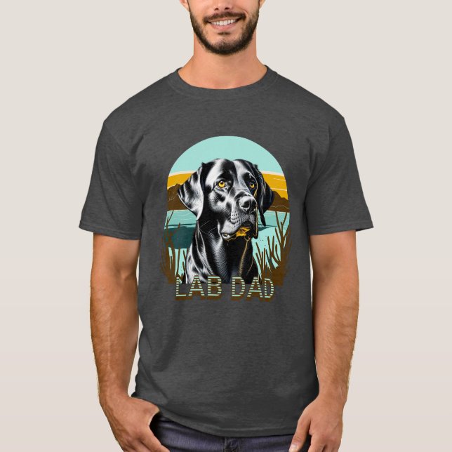 Svart Labrador Retriever | Labbpappa T Shirt (Framsida)