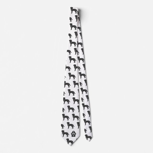 Svart Labrador Retriever Mönster Anpassad Monogram Slips (Framsida)