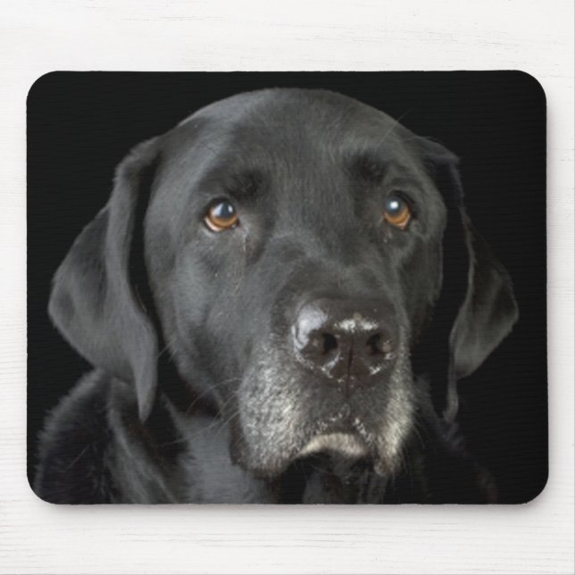 Svart labrador Retriever Mousepad Musmatta (Framsidan)