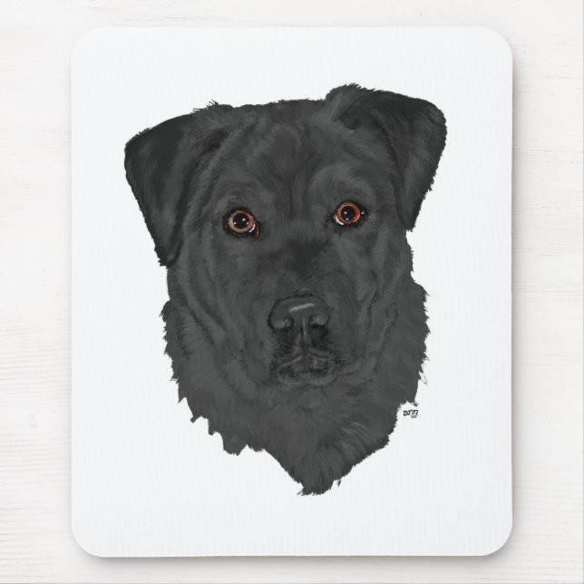 Svart Labrador Retriever Musmatta (Framsidan)