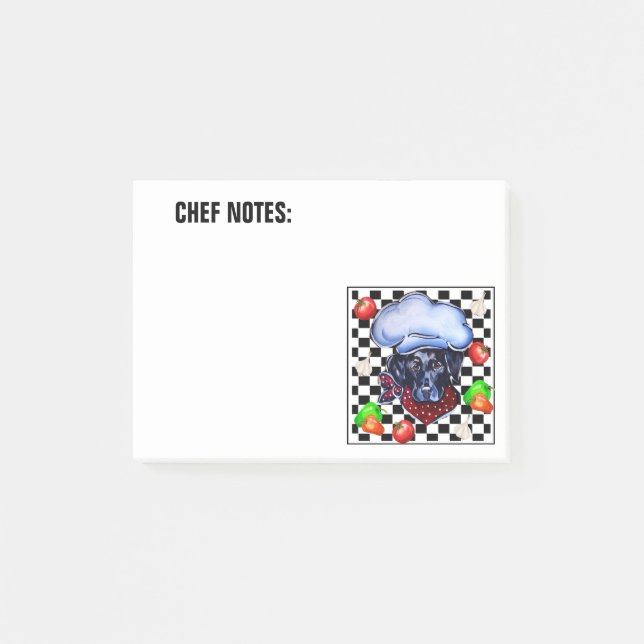 Svart Labrador Retriever Post-it Block (Framsida)
