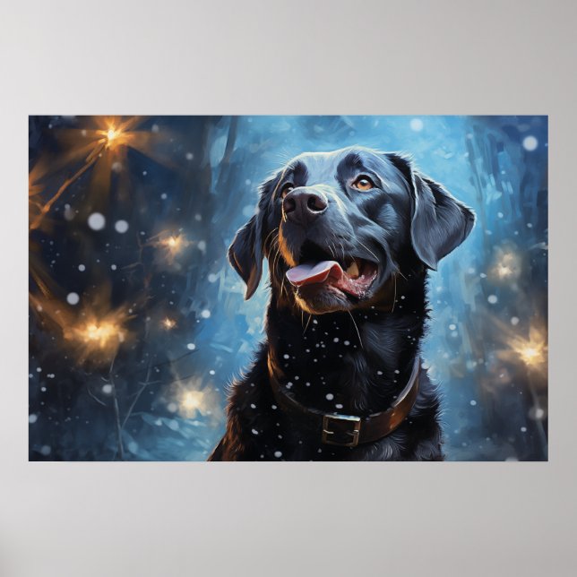 Svart Labrador Retriever Poster (Framsidan)