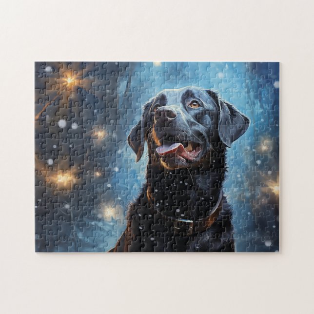 Svart Labrador Retriever Pussel (Horisontell)