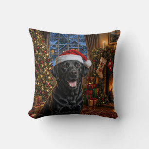 Svart Labrador Retriever Semester Kudde