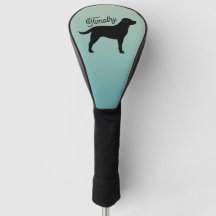 Svart Labrador Retriever Silhouette-anpassat namn