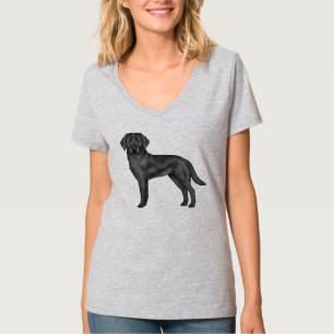 Svart Labrador Retriever Söt Tecknad Hund T Shirt