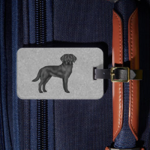 Svart Labrador Retriever Söt Tecknad Lab Hund Grå Bagagebricka