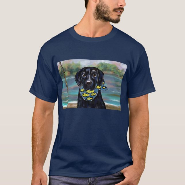 SVART LABRADOR RETRIEVER T SHIRT (Framsida)