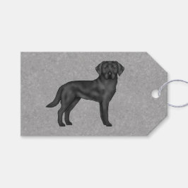 Svart Labrador Retriever Tecknad Hund Älskare Grå Presentetikett