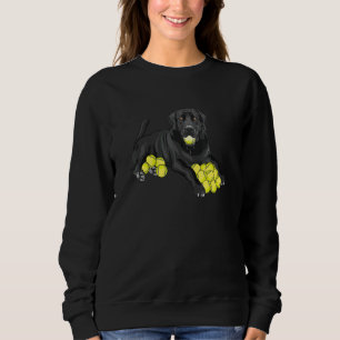 Svart Labrador Retriever Tennisboll Tennisspelare T Shirt