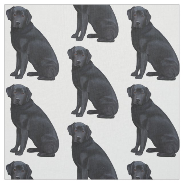 Svart Labrador Retriever Tyg (Provkarta)