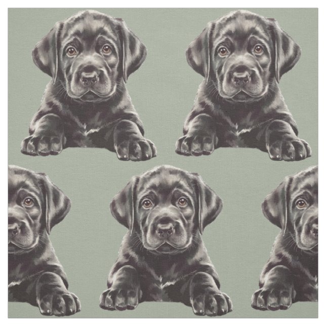 Svart Labrador Retriever  Tyg (Provkarta)
