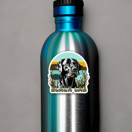 Svart Labrador Retriever Vintage Text Klistermärken