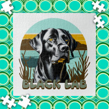 Svart Labrador Retriever Vintage Text