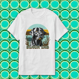 Svart Labrador Retriever Vintage Text T Shirt