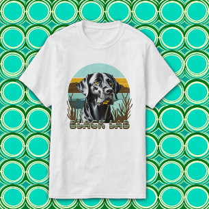 Svart Labrador Retriever Vintage Text T Shirt