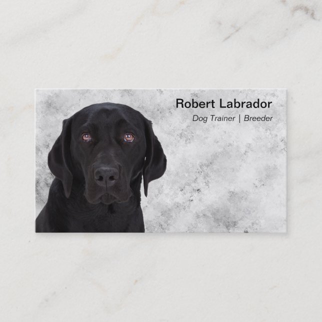 Svart Labrador Retriever Visitkort (Framsida)