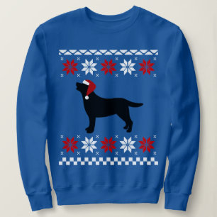 Svart Labrador SilhouetteSanta jul T-shirt