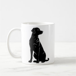 Svart labrador silhuett illustration  kaffemugg