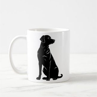 Svart labrador silhuett illustration  kaffemugg