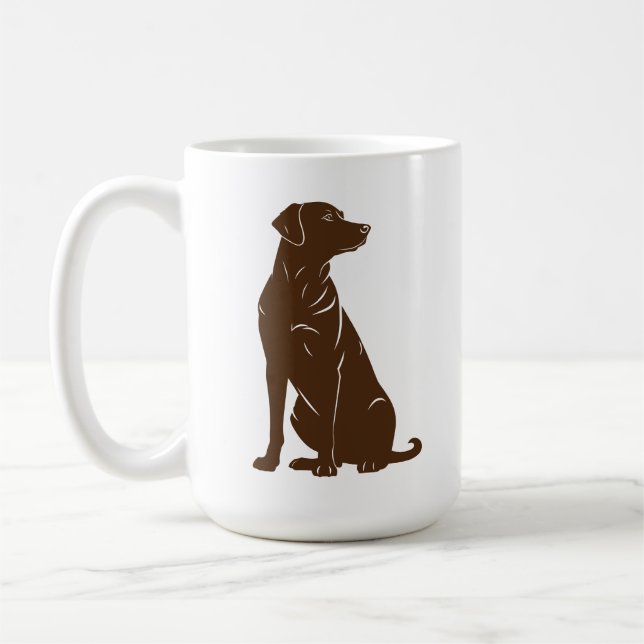 Svart labrador silhuett illustration  kaffemugg (Vänster)