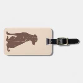 Svart labrador, silhuette-illustration bagagebricka