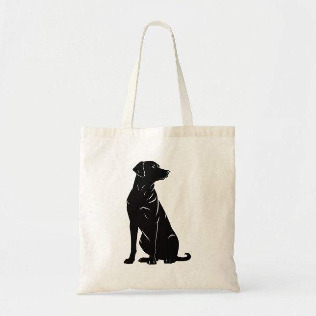 Svart labrador, silhuette-illustration tygkasse (Framsidan)