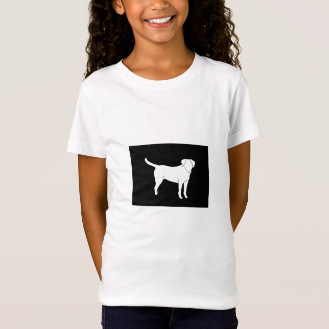Svart Labrador skjortadesign T Shirt (Framsida)