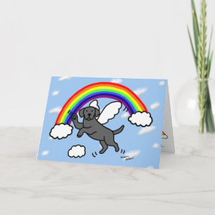 Svart Labrador skyddsängel (regnbågen Tack Kort