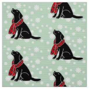 Svart Labrador TartanScarf 2 Tyg