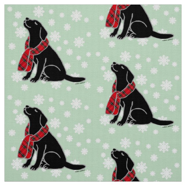 Svart Labrador TartanScarf 2 Tyg (Prov)