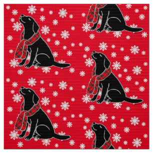 Svart Labrador TartanScarf 2 Tyg
