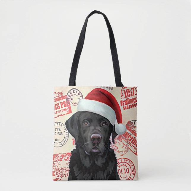 Svart labrador  tygkasse (Framsida)