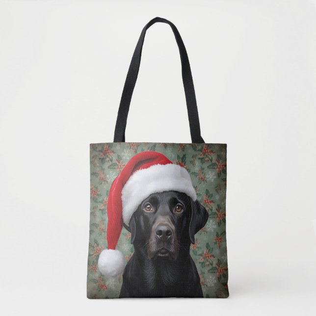 Svart labrador  tygkasse (Framsida)