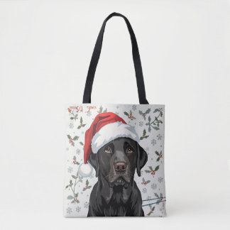 Svart labrador  tygkasse