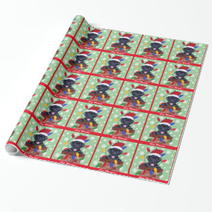 Svart Labrador valpjul Santa Presentpapper