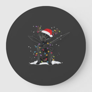 Svart Labrador Xmas Hund Julgran Ljusstake Klass Stor Klocka